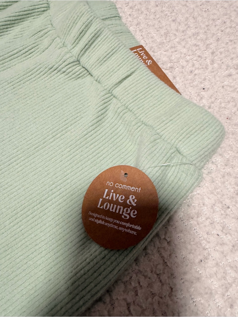 Live & Lounge Women's Ribbed Joggers in Mint Green